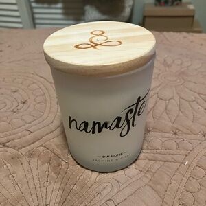 DW Home Namaste Jasmine & Chai Scented Candle - White with Wood Lid